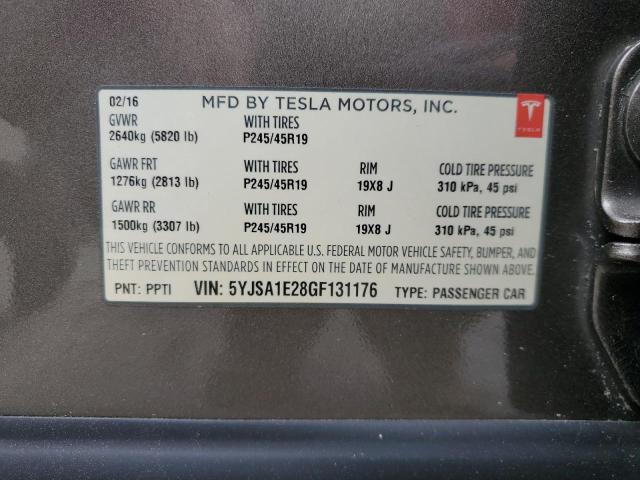 5YJSA1E28GF131176 - 2016 TESLA MODEL S Qəhvəyi foto 12
