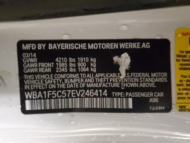 WBA1F5C57EV246414 - 2014 BMW 228 I WHITE photo 12