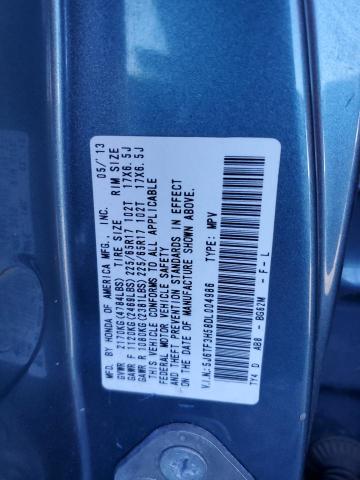 5J6TF3H58DL004986 - 2013 HONDA CROSSTOUR EXL ლურჯი ფოტო 12