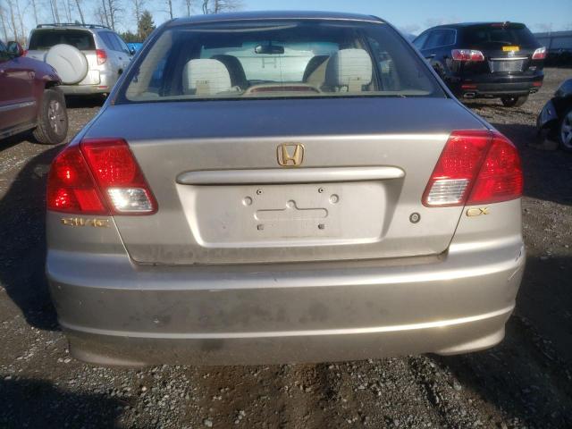 2HGES26734H534841 - 2004 HONDA CIVIC EX GRAY photo 6