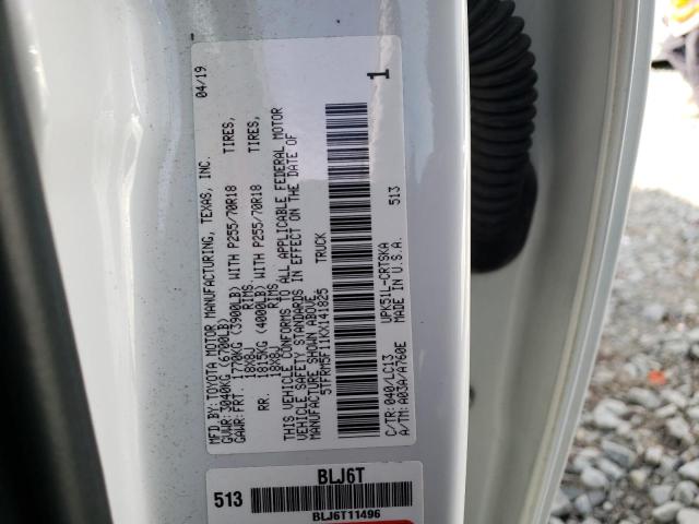 5TFRM5F11KX141825 - 2019 TOYOTA TUNDRA DOUBLE CAB SR/SR5 WHITE photo 12