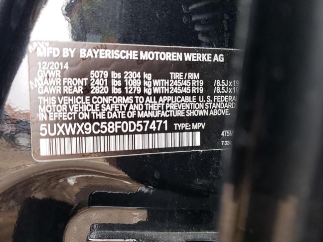 5UXWX9C58F0D57471 - 2015 BMW X3 XDRIVE28I BLACK photo 12