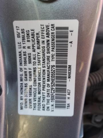 19XFC2F52HE055276 - 2017 HONDA CIVIC LX SILVER photo 12