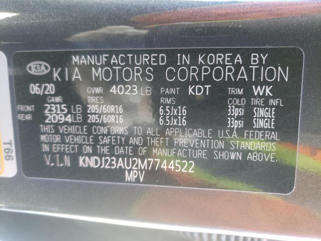 KNDJ23AU2M7744522 - 2021 KIA SOUL LX GRAY photo 13