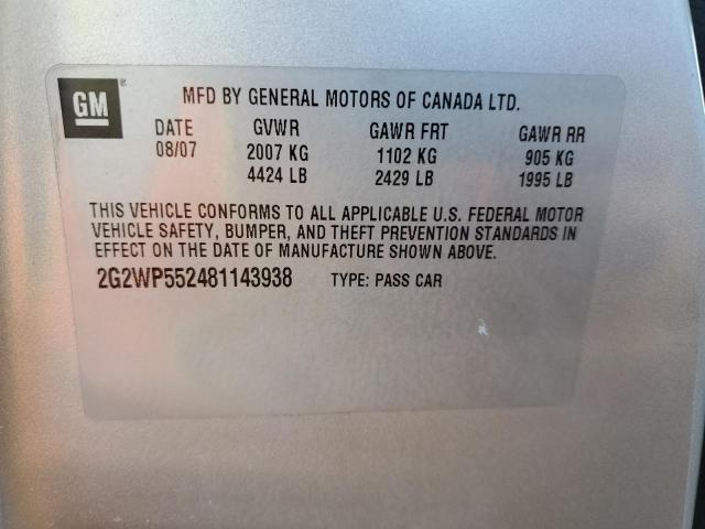 2G2WP552481143938 - 2008 PONTIAC GRAND PRIX 灰色 照片 12