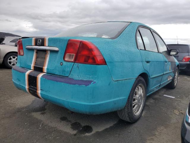 2HGES26722H537307 - 2002 HONDA CIVIC EX BLUE photo 3