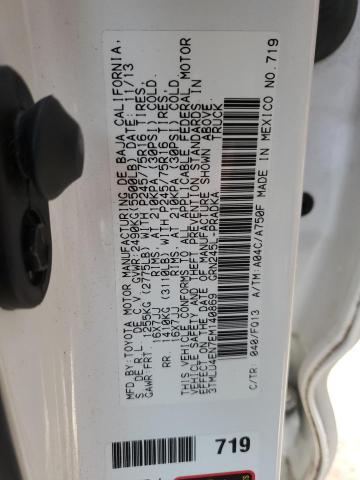 3TMLU4EN7EM140869 - 2014 TOYOTA TACOMA DOUBLE CAB 白色 照片 12