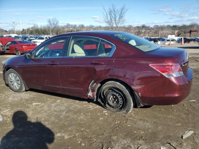 1HGCP263X8A154437 - 2008 HONDA ACCORD LX BURGUNDY photo 2