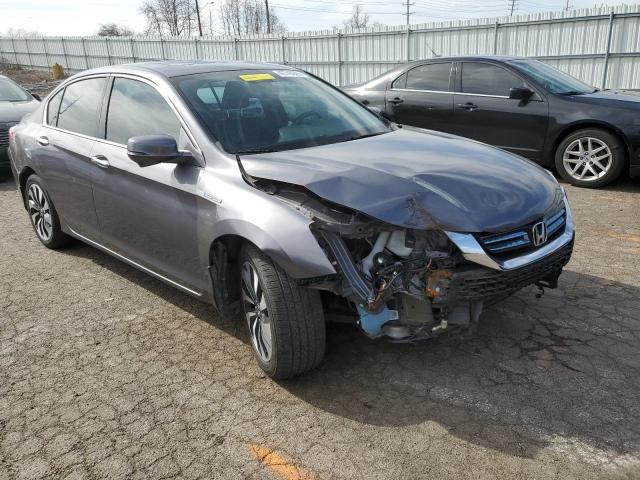 1HGCR6F53EA009755 - 2014 HONDA ACCORD HYB GRAY photo 4