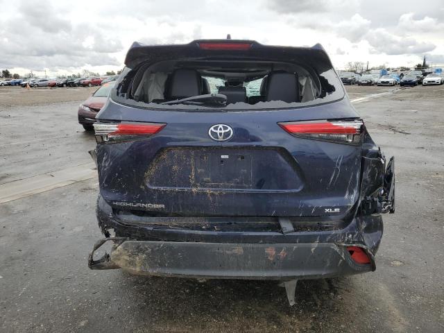5TDGZRAH0LS006606 - 2020 TOYOTA HIGHLANDER XLE BLUE photo 6