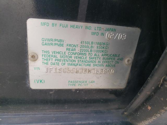 JF1SG65633H763890 - 2003 SUBARU FORESTER 2.5XS შავი ფოტო 13