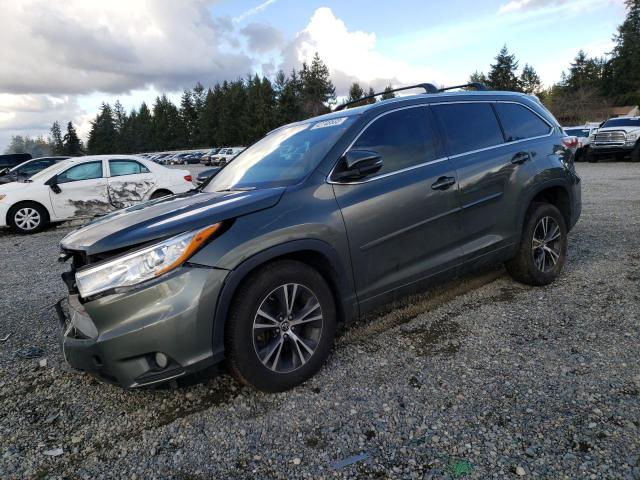 5TDKKRFHXGS170703 - 2016 TOYOTA HIGHLANDER XLE GRAY photo 1