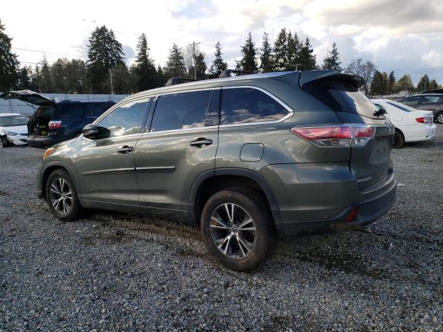 5TDKKRFHXGS170703 - 2016 TOYOTA HIGHLANDER XLE GRAY photo 2