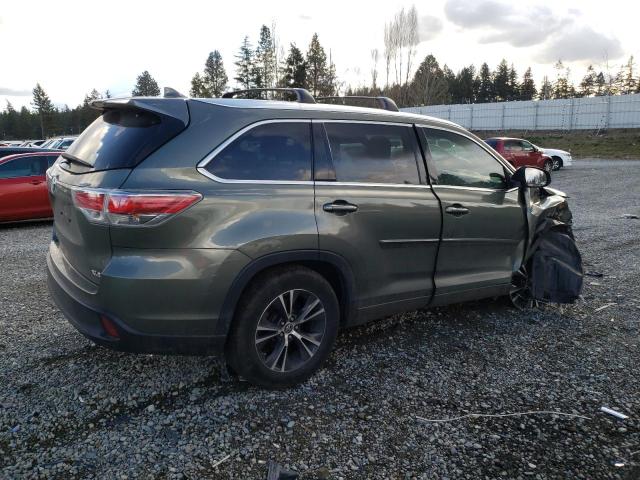 5TDKKRFHXGS170703 - 2016 TOYOTA HIGHLANDER XLE GRAY photo 3