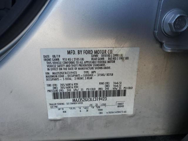 MAJ3S2GE3LC319423 - 2020 FORD ECOSPORT SE 银色 照片 13