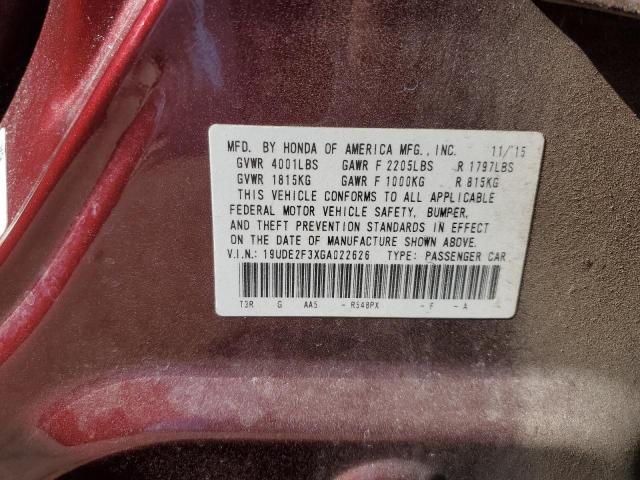 19UDE2F3XGA022626 - 2016 ACURA ILX BASE WATCH PLUS MAROON photo 12