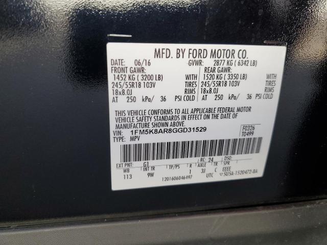 1FM5K8AR8GGD31529 - 2016 FORD EXPLORER POLICE INTERCEPTOR 黑色 照片 14