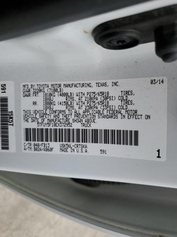 5TFUY5F18EX372952 - 2014 TOYOTA TUNDRA DOUBLE CAB SR/SR5 WHITE photo 12