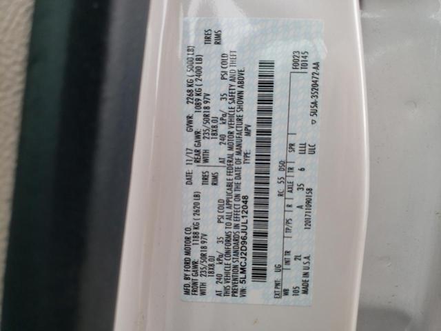 5LMCJ2D96JUL12048 - 2018 LINCOLN MKC SELECT أبيض صورة 12