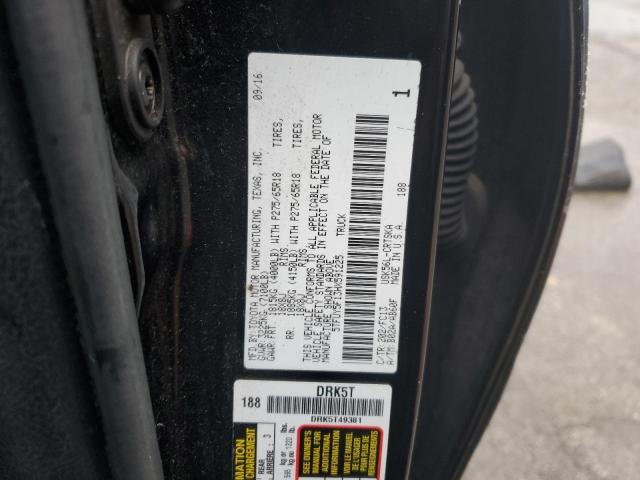 5TFUY5F13HX591225 - 2017 TOYOTA TUNDRA DOUBLE CAB SR/SR5 BLACK photo 12