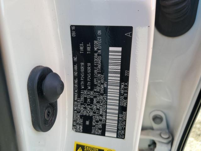 5TDKKRFH2GS175491 - 2016 TOYOTA HIGHLANDER XLE WHITE photo 13