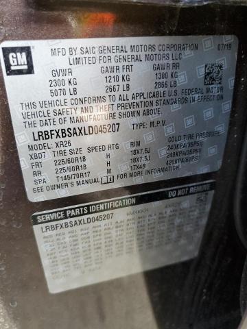 LRBFXBSAXLD045207 - 2020 BUICK ENVISION PREFERRED ყავისფერი ფოტო 13