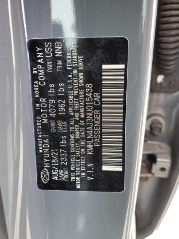 KMHLN4AJ3NU015438 - 2022 HYUNDAI ELANTRA LIMITED GRAY photo 12