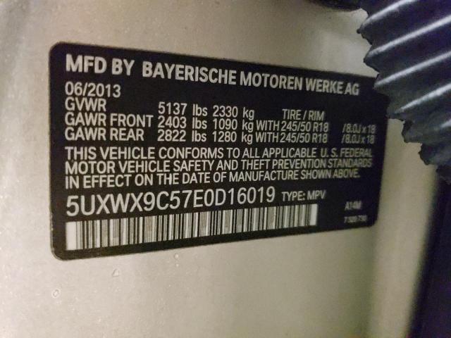 5UXWX9C57E0D16019 - 2014 BMW X3 XDRIVE28I BEIGE photo 12