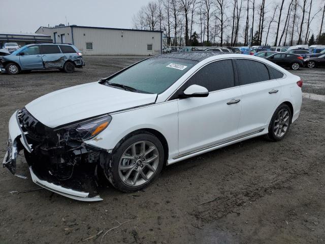 5NPE34AB2KH800146 - 2019 HYUNDAI SONATA LIMITED TURBO WHITE photo 1