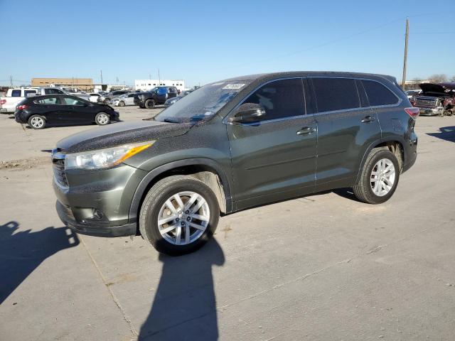 5TDZARFH6FS011726 - 2015 TOYOTA HIGHLANDER LE GREEN photo 1