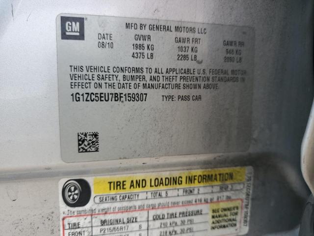 1G1ZC5EU7BF159307 - 2011 CHEVROLET MALIBU 1LT Күміс фото 12