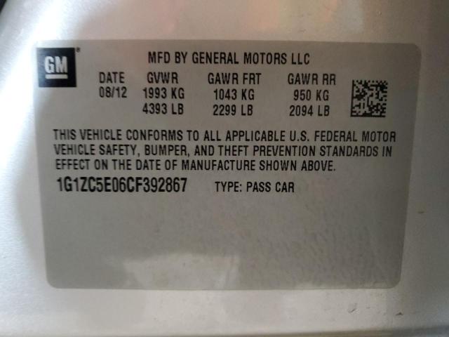 1G1ZC5E06CF392867 - 2012 CHEVROLET MALIBU 1LT Күміс фото 12