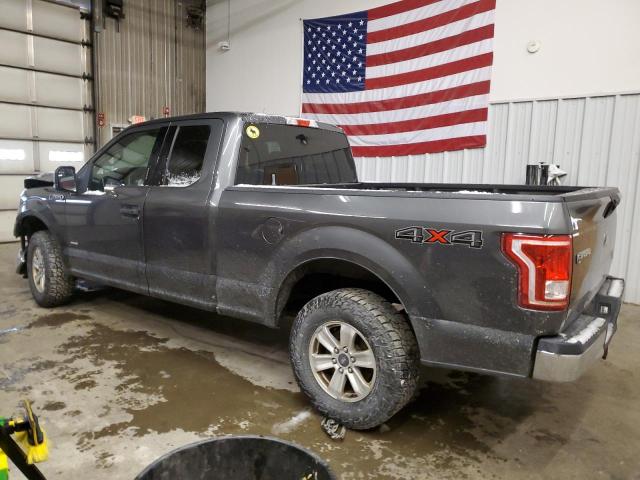 1FTEX1EP4FFB53516 - 2015 FORD F150 SUPER CAB GRAY photo 2