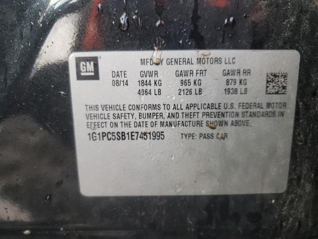 1G1PC5SB1E7451995 - 2014 CHEVROLET CRUZE LT CHARCOAL photo 12