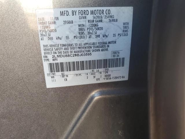 2LMDU88C29BJ03595 - 2009 LINCOLN MKX GRAY photo 14