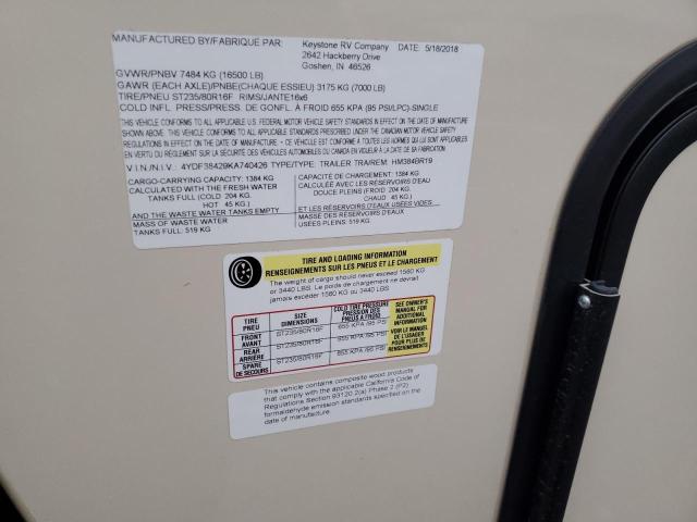 4YDF38429KA740426 - 2019 KEYSTONE MONTANA TWO TONE photo 10