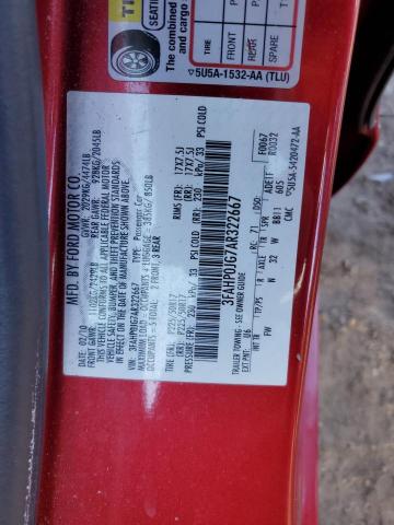 3FAHP0JG7AR322667 - 2010 FORD FUSION SEL RED photo 12