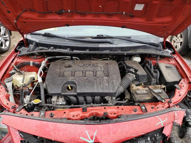 2T1BU4EE1BC557243 - 2011 TOYOTA COROLLA BASE RED photo 11