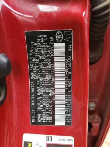 2T1BU4EE1BC557243 - 2011 TOYOTA COROLLA BASE RED photo 13
