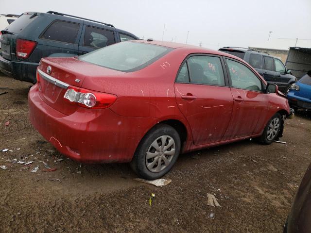 2T1BU4EE1BC557243 - 2011 TOYOTA COROLLA BASE RED photo 3