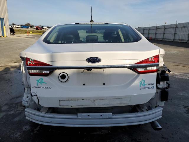 3FA6P0LU0HR408925 - 2017 FORD FUSION SE HYBRID WHITE photo 6