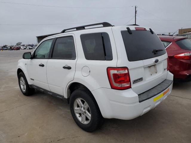 1FMCU49H78KE43341 - 2008 FORD ESCAPE HEV WHITE photo 2