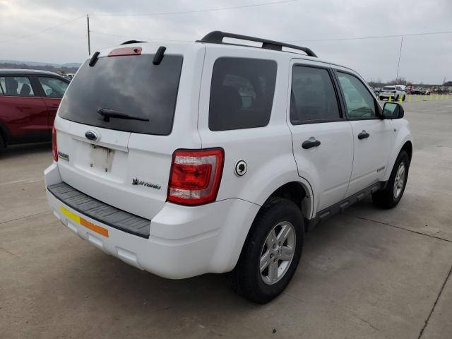 1FMCU49H78KE43341 - 2008 FORD ESCAPE HEV WHITE photo 3