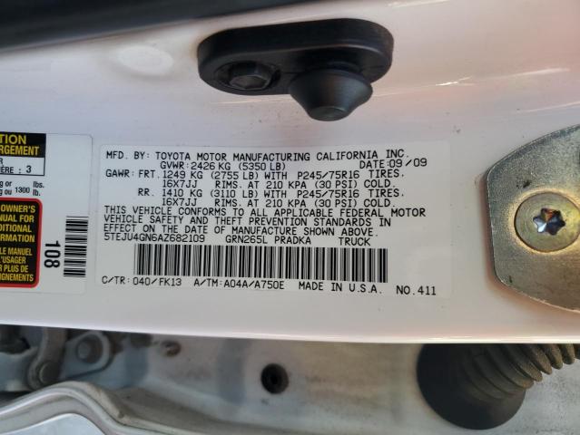 5TEJU4GN6AZ682109 - 2010 TOYOTA TACOMA DOUBLE CAB PRERUNNER WHITE photo 12