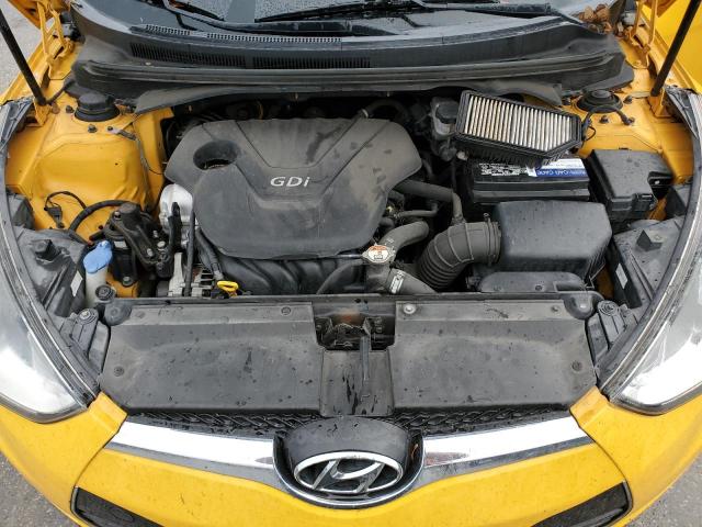 KMHTC6AD3FU237197 - 2015 HYUNDAI VELOSTER YELLOW photo 11