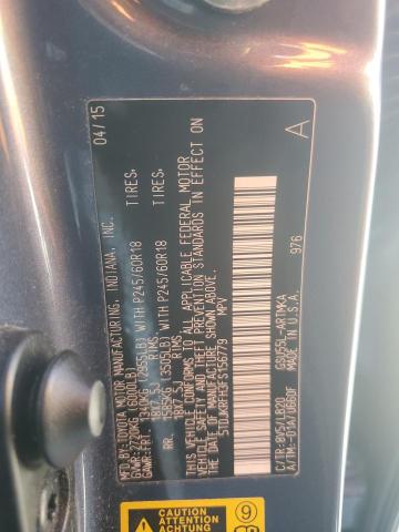 5TDJKRFH3FS156779 - 2015 TOYOTA HIGHLANDER XLE BLUE photo 14