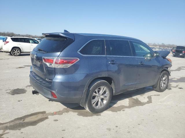 5TDJKRFH3FS156779 - 2015 TOYOTA HIGHLANDER XLE BLUE photo 3