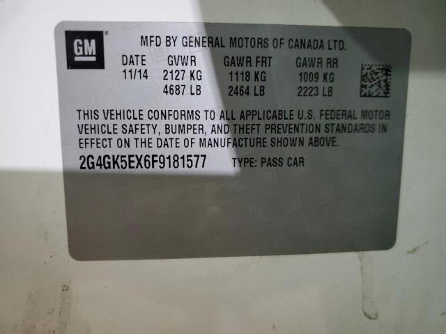 2G4GK5EX6F9181577 - 2015 BUICK REGAL 白色 照片 12