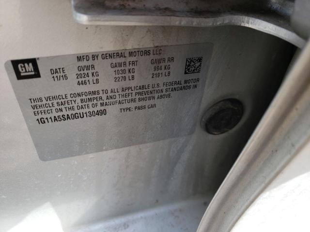 1G11A5SA0GU130490 - 2016 CHEVROLET MALIBU LIM LS Gümüş fotoğraf 12