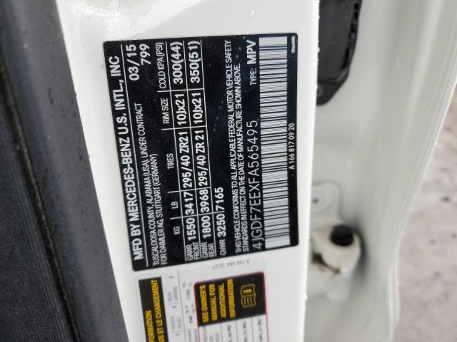 4JGDF7EEXFA565495 - 2015 MERCEDES-BENZ GL 63 AMG WHITE photo 13